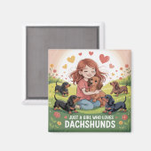 Nur Ein Mädchen Das Dachshunde Liebt Magnet (Vorderseite/Rückseite)