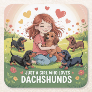 Nur Ein Mädchen Das Dachshunde Liebt Rechteckiger Pappuntersetzer