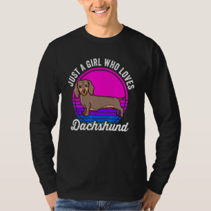 Nur ein Mädchen, das Dachshunde Retro Dachshund M  T-Shirt