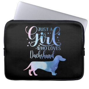 Nur ein Mädchen, das Dackel Liebe Hund Lover Weibc Laptopschutzhülle