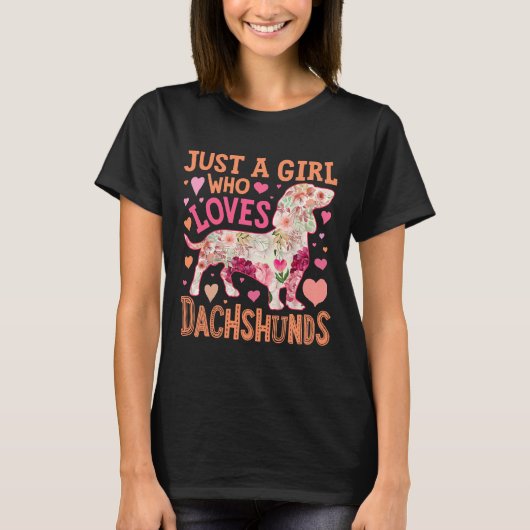 Nur ein Mädchen, das Dackel Liebe T-Shirt (Vorderseite)