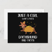 nur ein Mädchen, das Dackel und Takos Liebe Postkarte (Vorne/Hinten)
