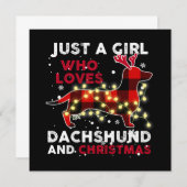 Nur ein Mädchen, das Dackel und Weihnachten Liebe Mitteilungskarte (Vorne/Hinten)