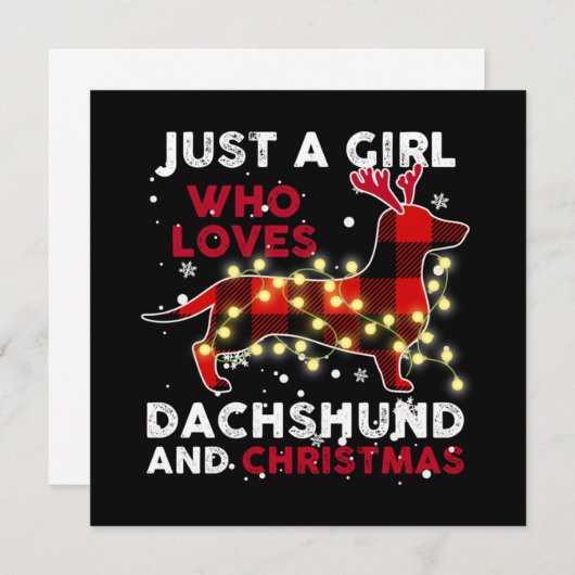 Nur ein Mädchen, das Dackel und Weihnachten Liebe Mitteilungskarte (Vorne/Hinten)