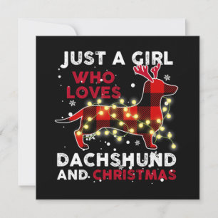 Nur ein Mädchen, das Dackel und Weihnachten Liebe Mitteilungskarte