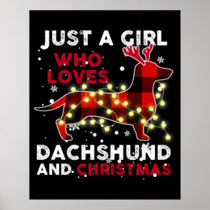 Nur ein Mädchen, das Dackel und Weihnachten Liebe Poster