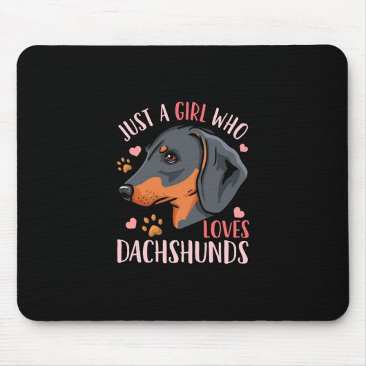 Nur ein Mädchen, das Dackeln Liebe Mousepad (Vorne)