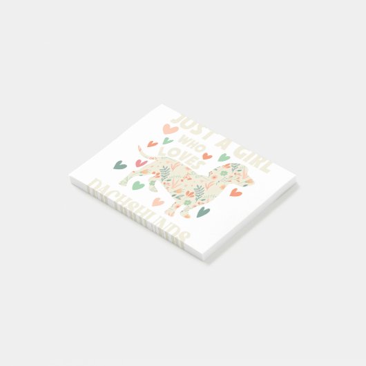 Nur ein Mädchen, das Dackeln Lieben Blume Post-it Klebezettel (angewinkelt)