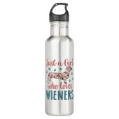 Nur ein Mädchen, das Dackeln Lieben Dackel Lover Edelstahlflasche (Vorderseite)
