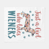 Nur ein Mädchen, das Dackeln Lieben Dackel Lover Fleecedecke (Vorderseite (Horizontal))