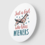 Nur ein Mädchen, das Dackeln Lieben Dackel Lover Große Wanduhr (Winkel)