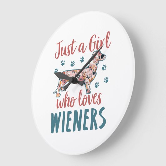 Nur ein Mädchen, das Dackeln Lieben Dackel Lover Große Wanduhr (Winkel)