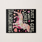 Nur ein Mädchen, das Dackeln Lieben Hund Puzzle (Horizontal)