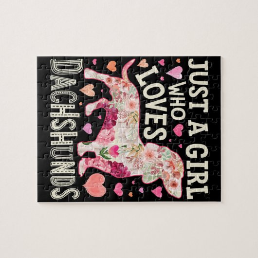 Nur ein Mädchen, das Dackeln Lieben Hund Puzzle (Horizontal)