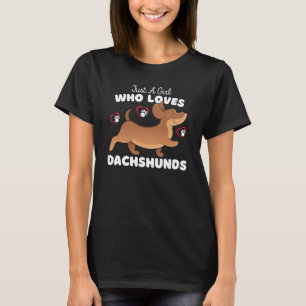 Nur ein Mädchen, das Dackeln Lieben Niedliche Dack T-Shirt
