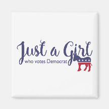 Nur ein Mädchen, das das demokratische Magnet wähl