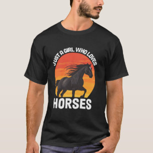 Nur ein Mädchen, das das Reiten von Pferden liebt T-Shirt