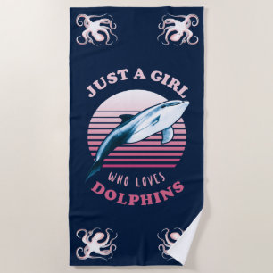 Nur ein Mädchen, das Delphine Liebe Strandtuch
