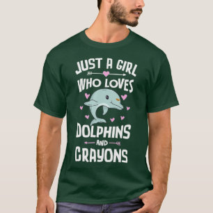 Nur ein Mädchen, das Delphine und Crayons Liebe T-Shirt