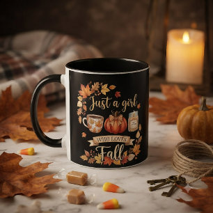 Nur ein Mädchen, das den Herbst Kaffee Herbst lieb Tasse