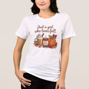 Nur ein Mädchen, das den Herbst liebt" Gemütliche Tri-Blend Shirt