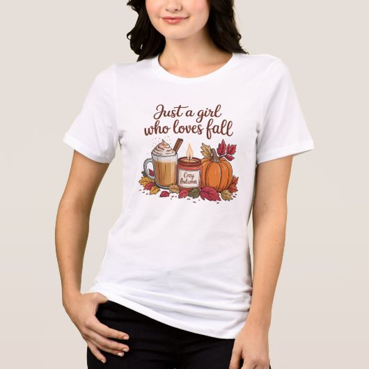 Nur ein Mädchen, das den Herbst liebt" Gemütliche Tri-Blend Shirt (Vorderseite)