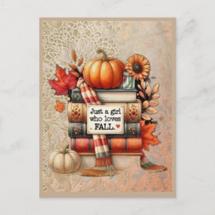 Nur ein Mädchen, das den Herbst liebt Grußkarte    Postkarte