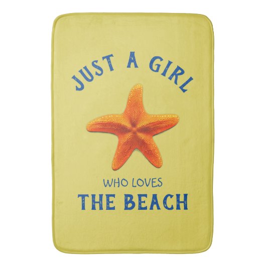 Nur ein Mädchen, das den Strand Liebe Badematte (Vorderseite Vertikal)