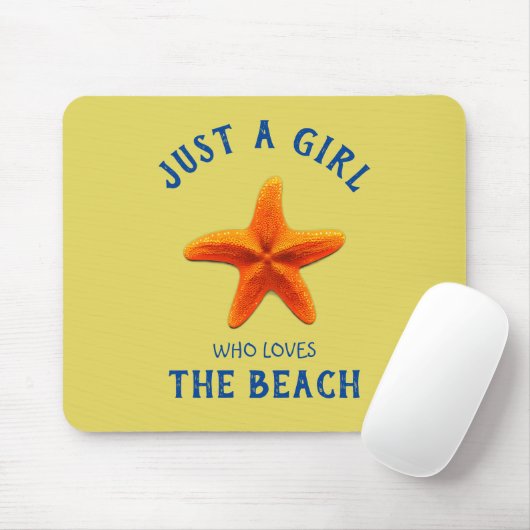 Nur ein Mädchen, das den Strand Liebe Mousepad (Mit Mouse)