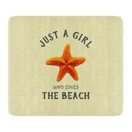 Nur ein Mädchen, das den Strand Liebe Schneidebrett