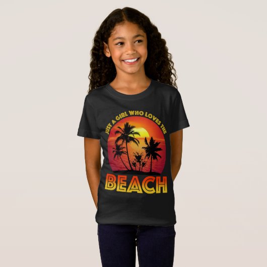 Nur ein Mädchen, das den Strand Liebe T-Shirt (Vorne ganz)