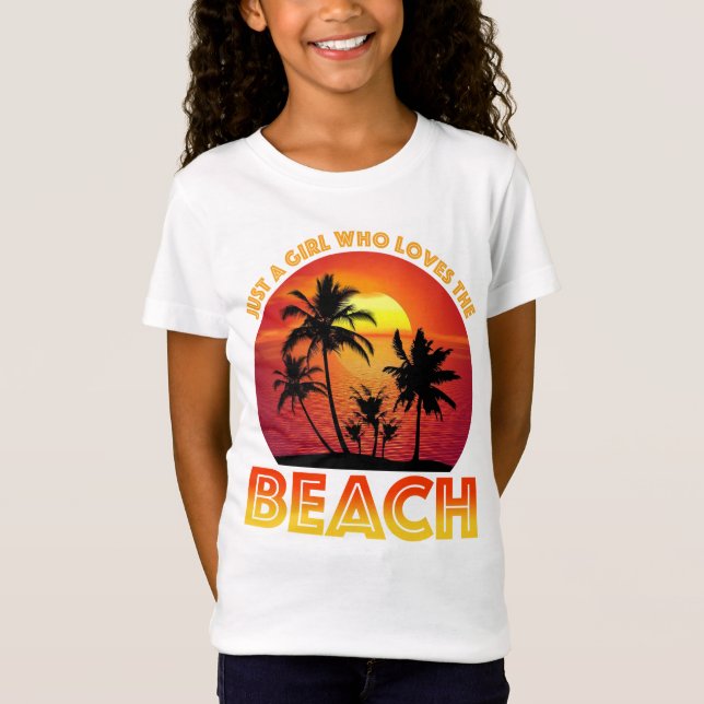 Nur ein Mädchen, das den Strand Liebe T-Shirt (Vorderseite)