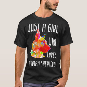 Nur ein Mädchen, das deutsche Schäferhund Liebe ha T-Shirt