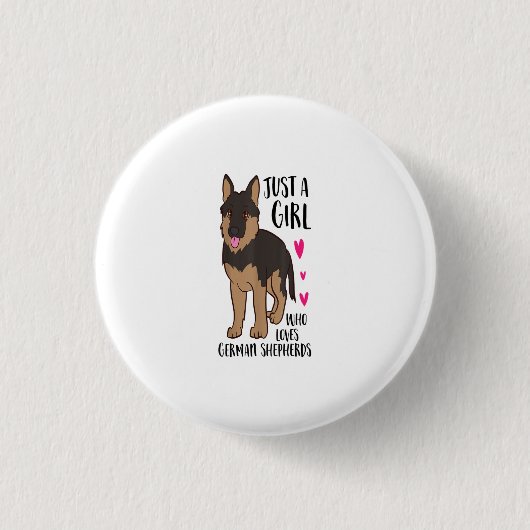 Nur ein Mädchen, das deutsche Schäferhunde Liebe Button (Vorderseite)