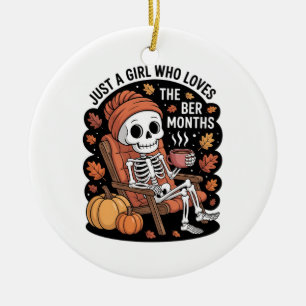 Nur ein Mädchen, das die Ber-Monate Weihnachten li Keramik Ornament