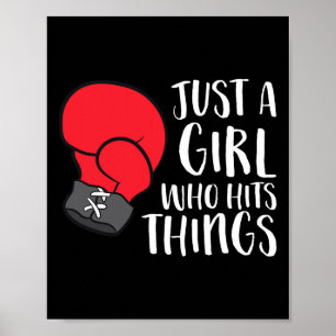 Nur ein Mädchen, das die Dinge trifft Funny Boxing Poster