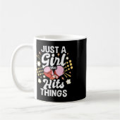 Nur ein Mädchen, das die Dinge trifft - Kickboxing Kaffeetasse (Links)