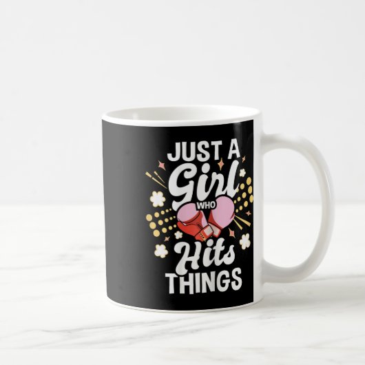 Nur ein Mädchen, das die Dinge trifft - Kickboxing Kaffeetasse (Rechts)