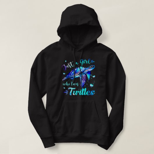 Nur ein Mädchen, das die Gefärbte Krawatte Turtle  Hoodie (Design vorne)