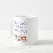 Nur ein Mädchen, das die Guinea Liebe | Guinea Pig Kaffeetasse (Vorderseite Links)