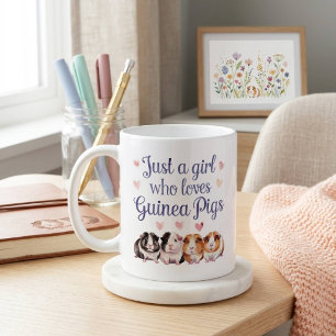 Nur ein Mädchen, das die Guinea Liebe Guinea Pig Kaffeetasse