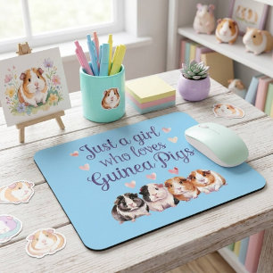 Nur ein Mädchen, das die Guinea Liebe Guinea Pig Mousepad