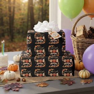 Nur ein Mädchen, das die Herbstsaison Kaffee Herbs Geschenkpapier