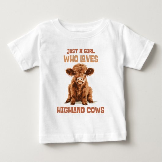 Nur ein Mädchen, das die Kühe der Highlands Liebe Baby T-shirt (Vorderseite)