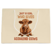 Nur ein Mädchen, das die Kühe der Highlands Liebe Große Geschenktüte (Vorderseite)