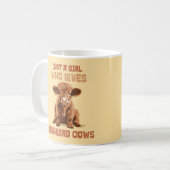 Nur ein Mädchen, das die Kühe der Highlands Liebe Kaffeetasse (Vorderseite Links)