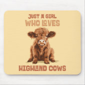 Nur ein Mädchen, das die Kühe der Highlands Liebe Mousepad (Vorne)