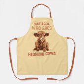 Nur ein Mädchen, das die Kühe der Highlands Liebe Schürze (Vorderseite)