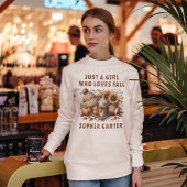 Nur ein Mädchen, das die Liebe Herbstkugel fallen, Sweatshirt