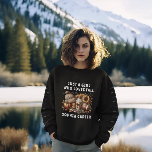 Nur ein Mädchen, das die Lieben fallen Herbst Schw Sweatshirt